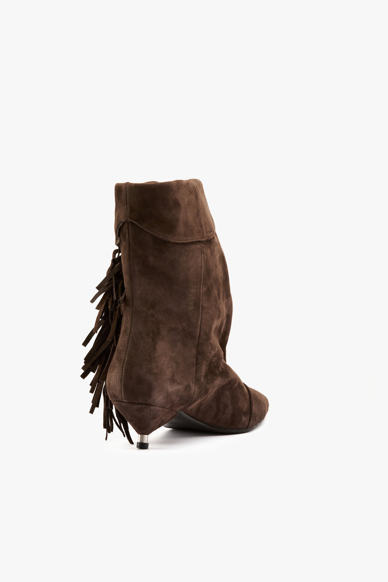 Stivaletto camoscio frange
