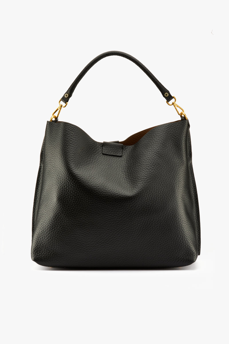 Borsa Aretha nero-castoro