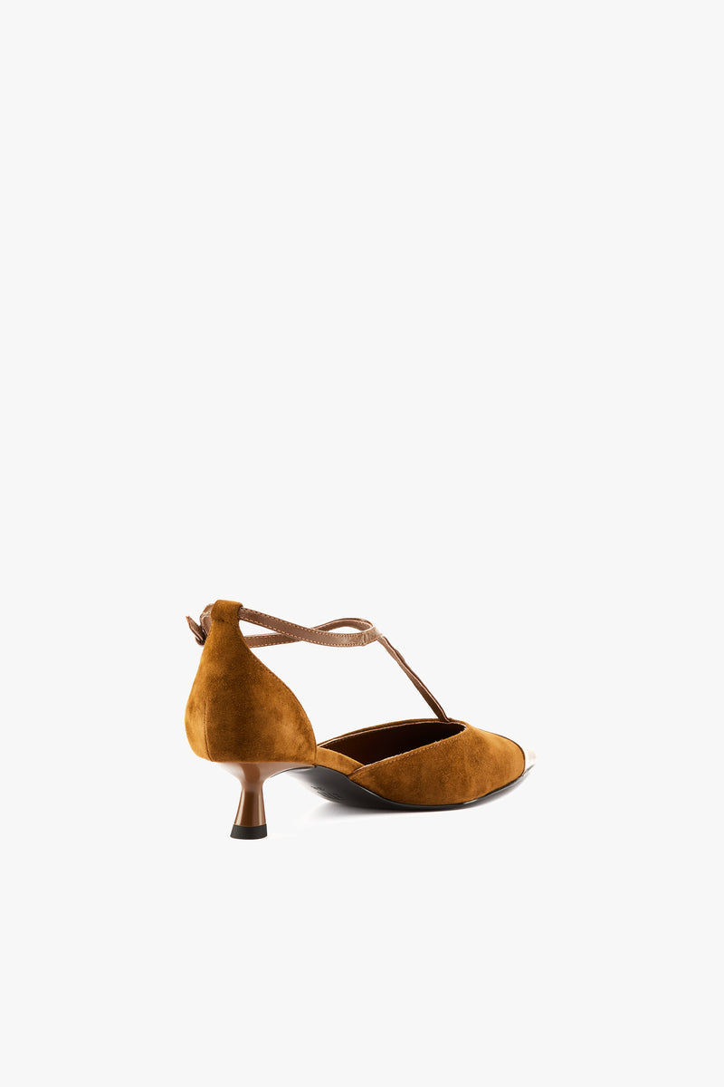 Décolleté Canna camoscio cuoio