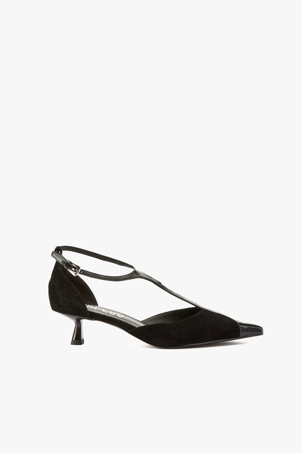 Décolleté Canna camoscio nero