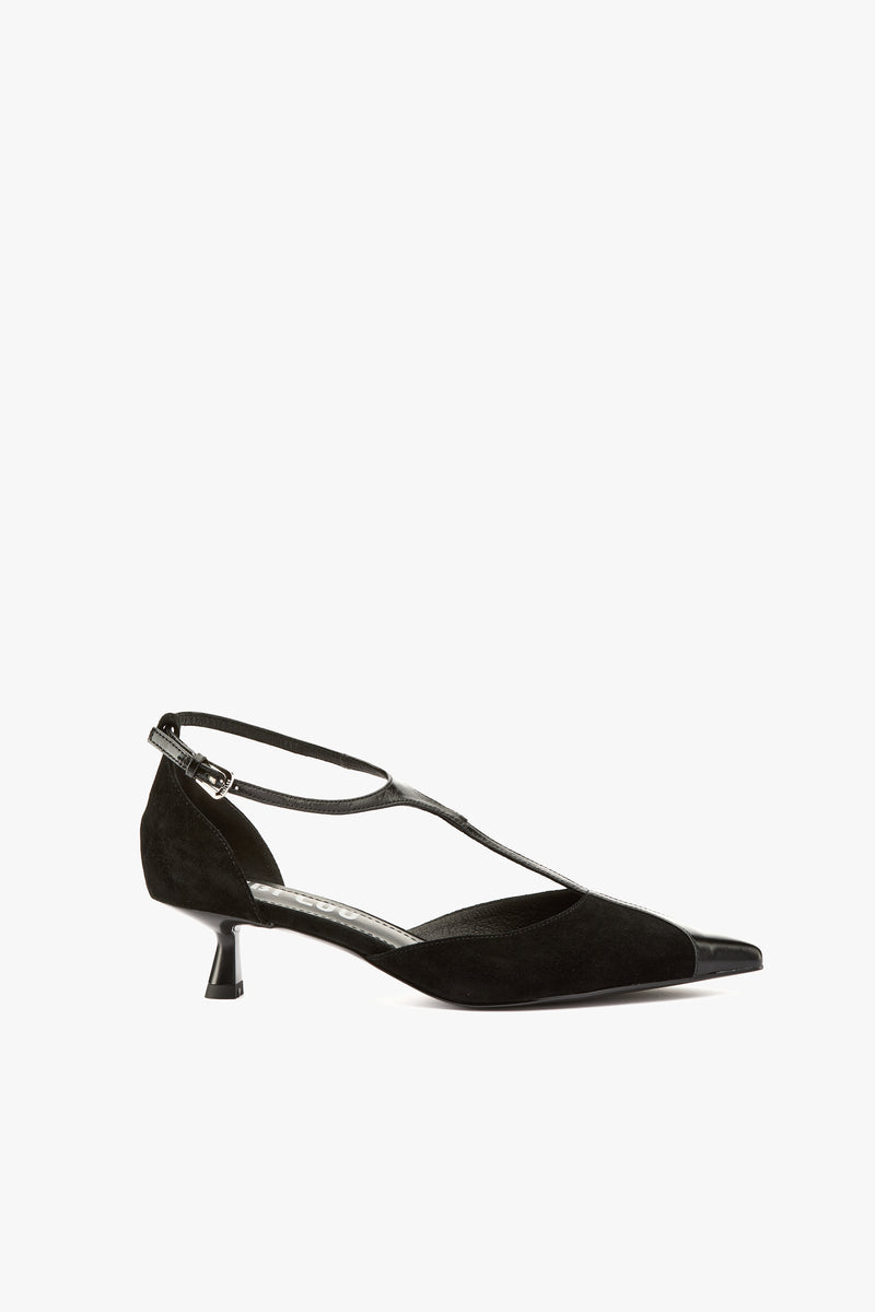 Décolleté Canna camoscio nero