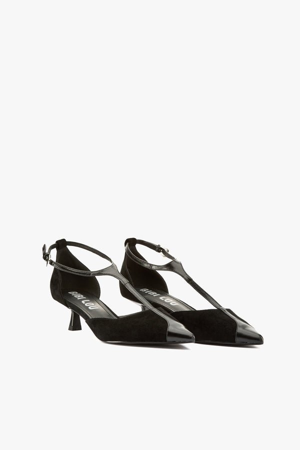 Décolleté Canna camoscio nero