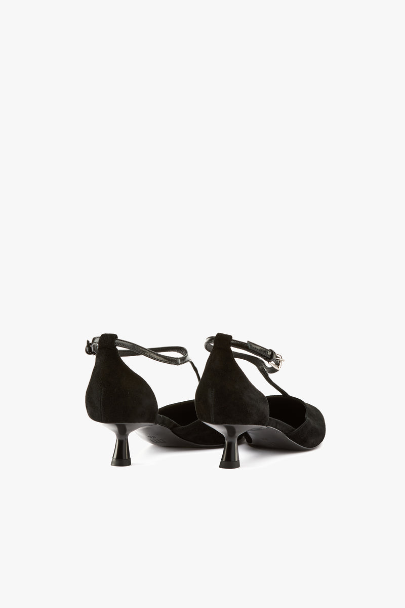 Décolleté Canna camoscio nero