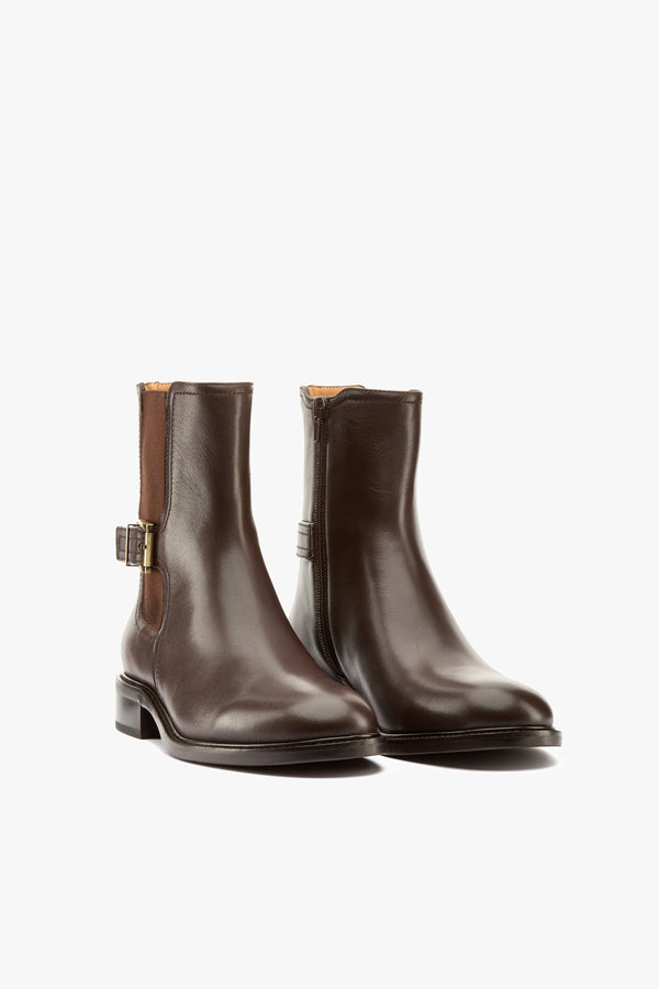 Stivaletto fibbia cioccolato