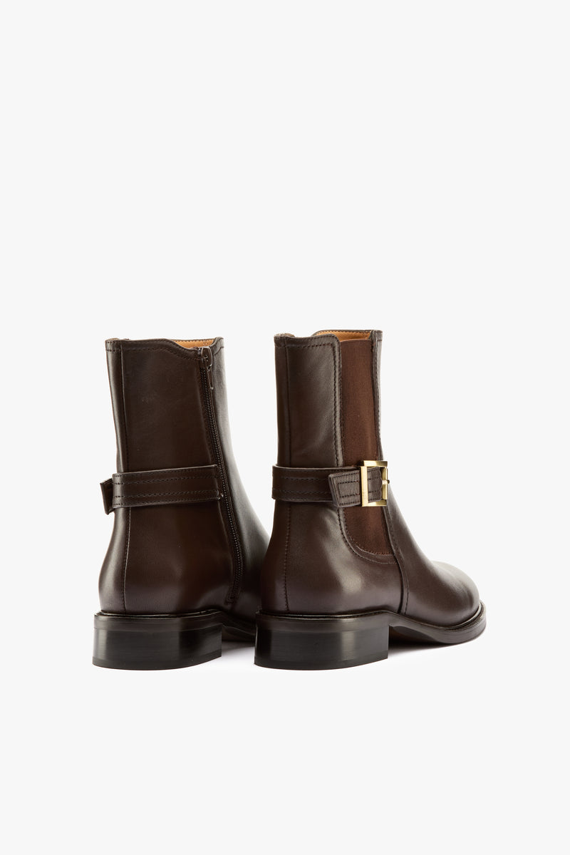 Stivaletto fibbia cioccolato