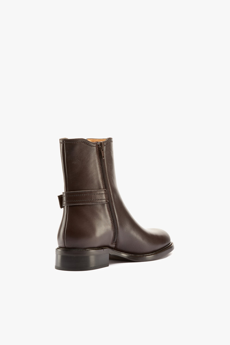 Stivaletto fibbia cioccolato