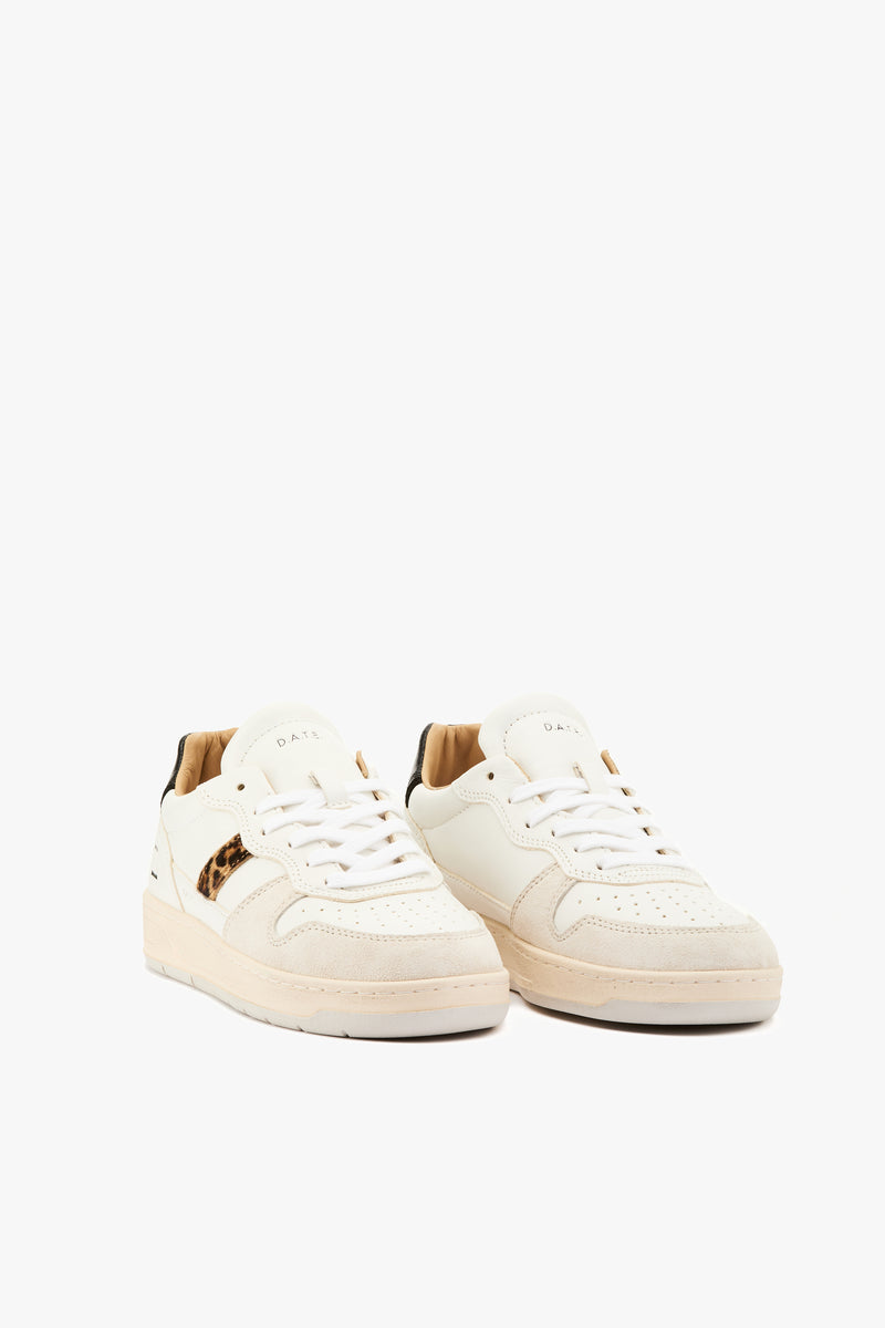 Sneaker Court 2.0 vintage calf white-leopard