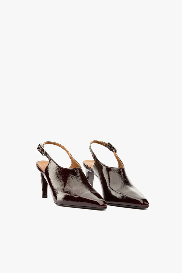 Slingback vernice bordeaux