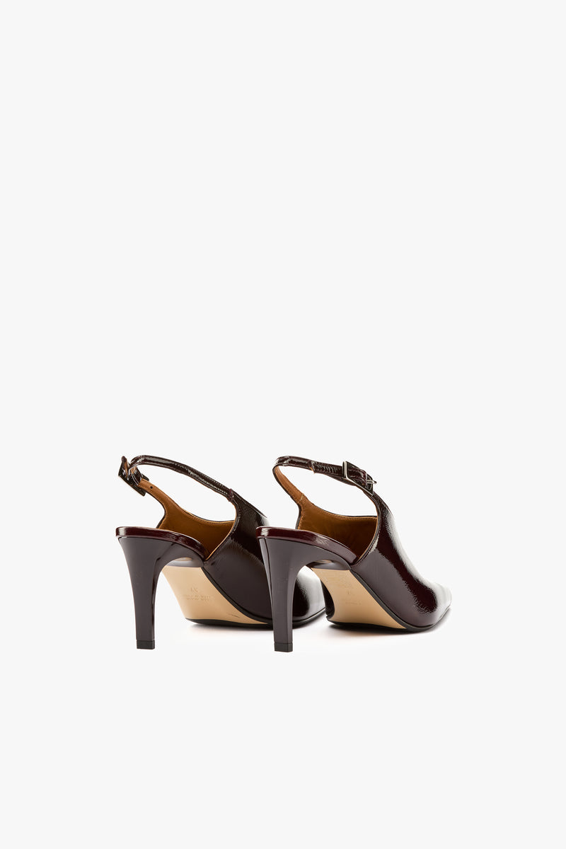 Slingback vernice bordeaux