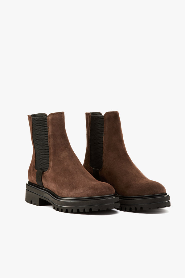 Stivaletto chelsea camoscio testa moro