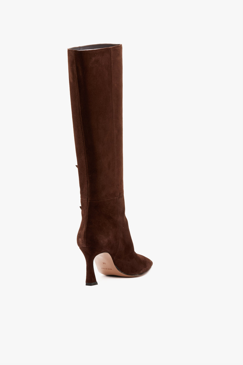 Stivale caffè con fibbiette