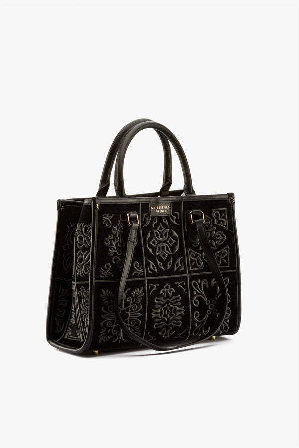 Borsa Atena small lisbona velvet black