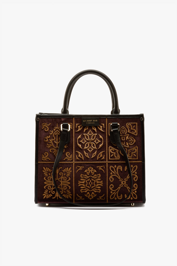 Borsa Atena small lisbona velvet tabac