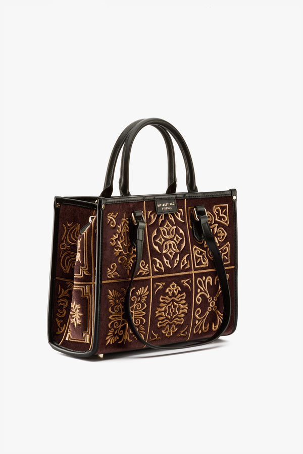 Borsa Atena small lisbona velvet tabac
