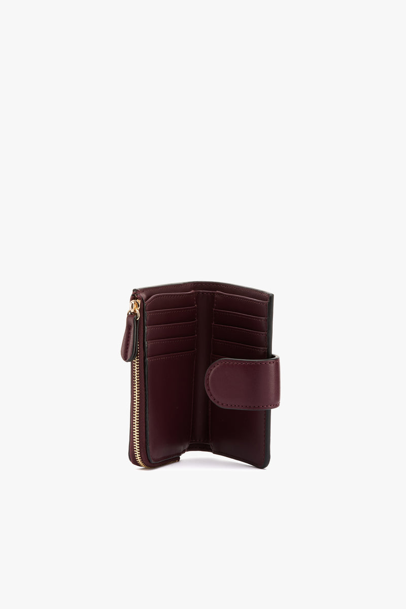 Portafoglio bottone burgundy