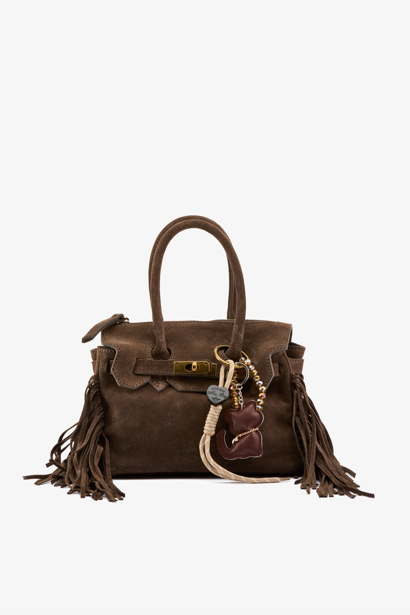 Borsa mini frange cioccolato
