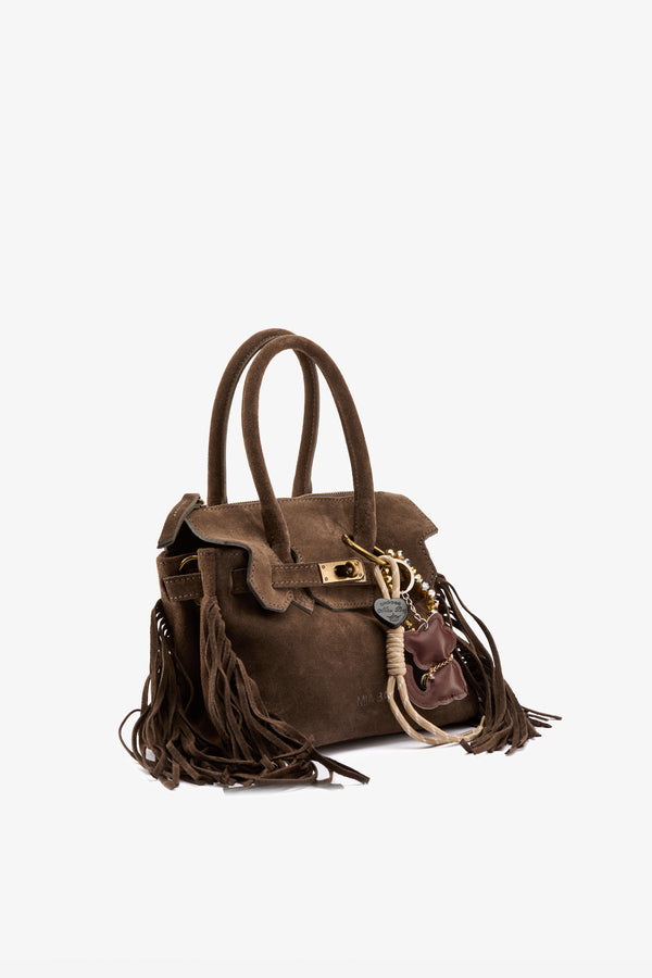 Borsa mini frange cioccolato