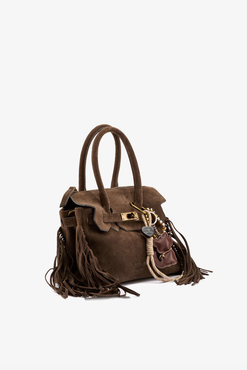 Borsa mini frange cioccolato