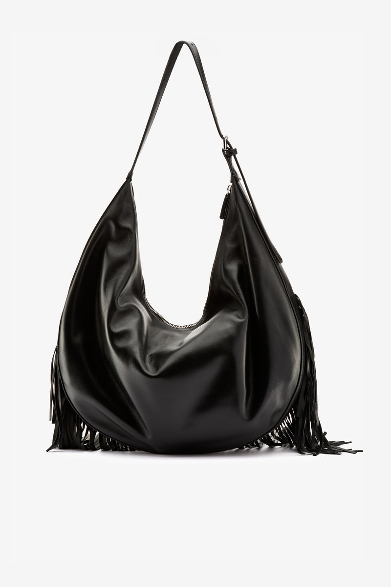 Borsa a spalla frange nero