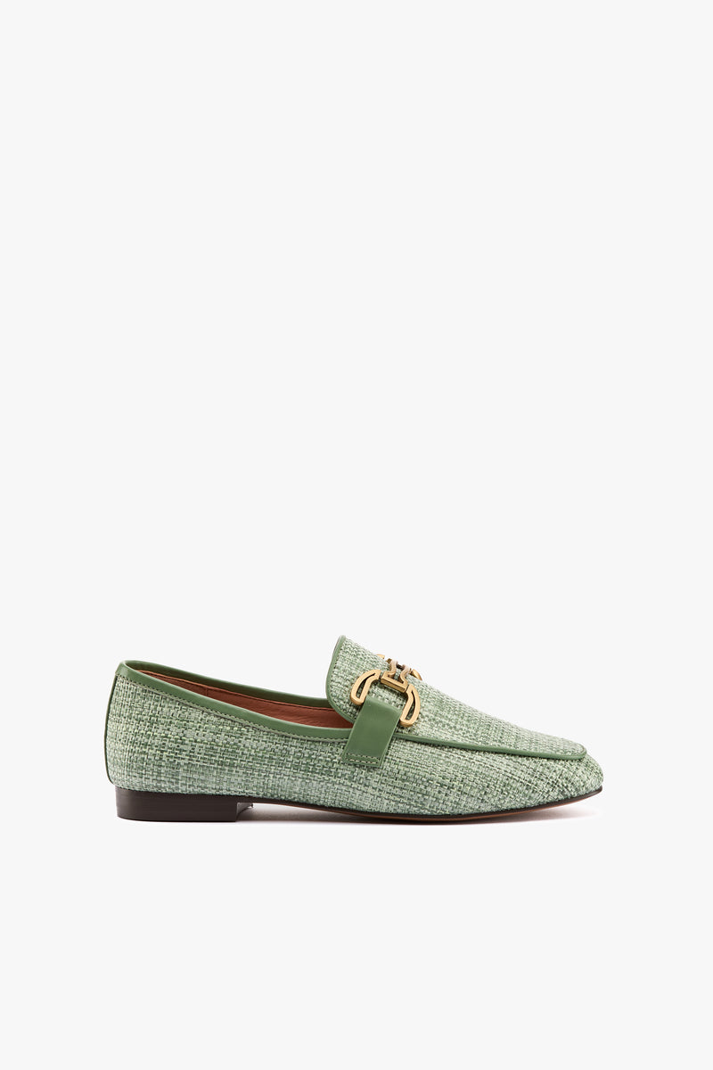 Mocassino rafia verde