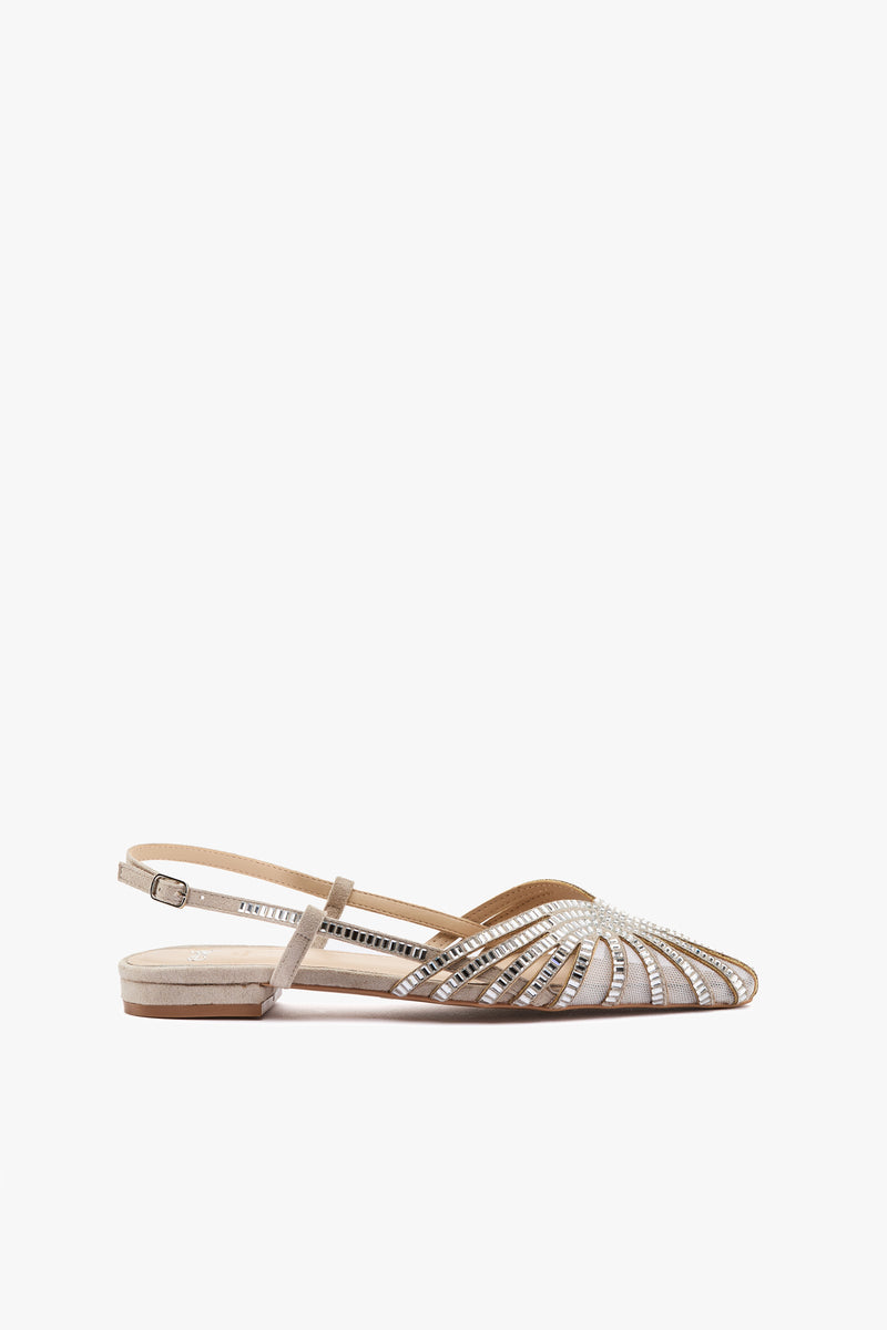 Slingback strass argento
