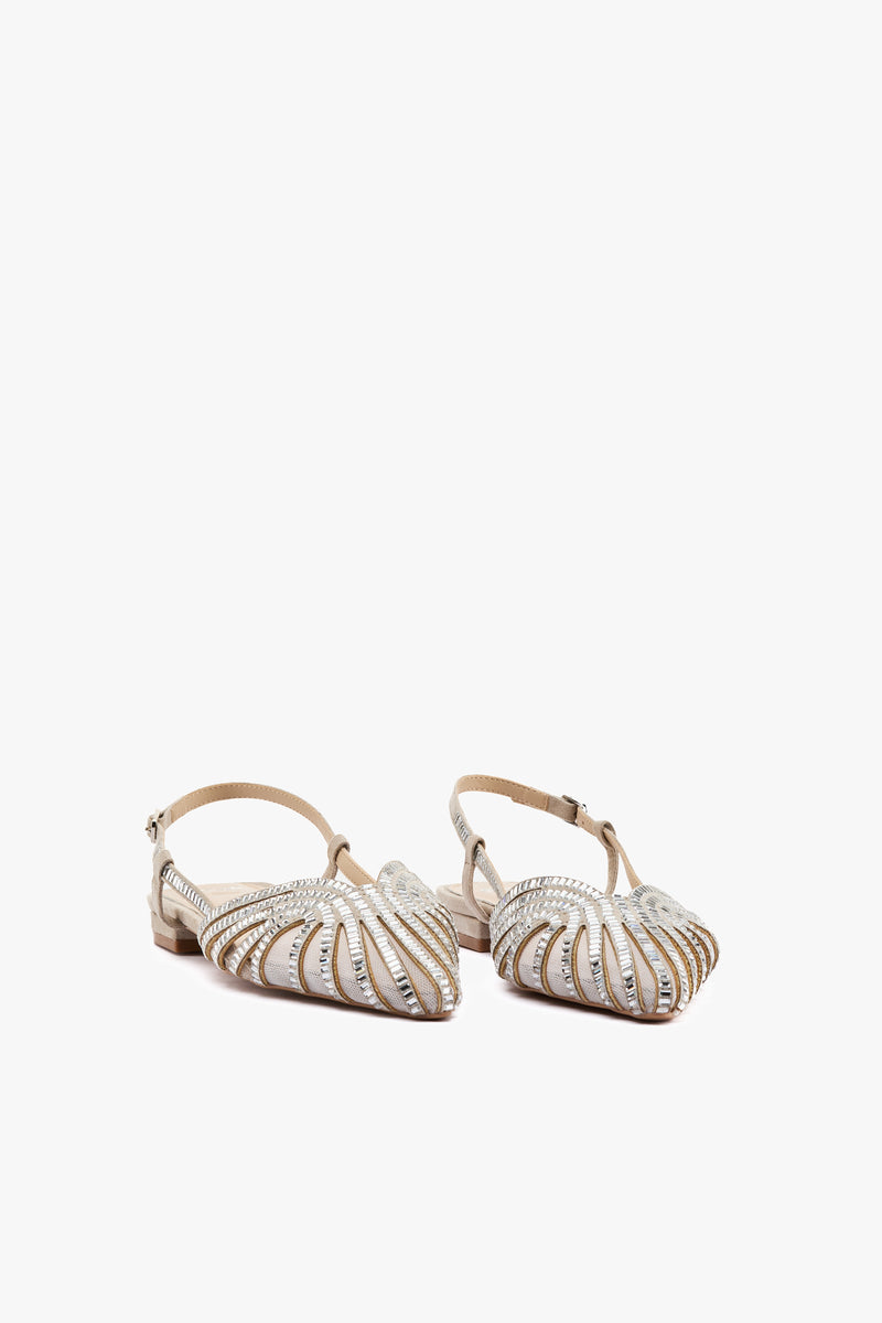 Slingback strass argento