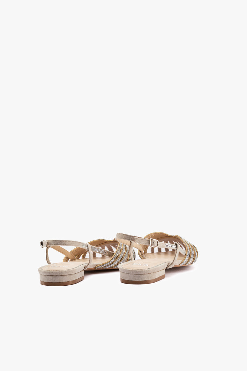 Slingback strass argento