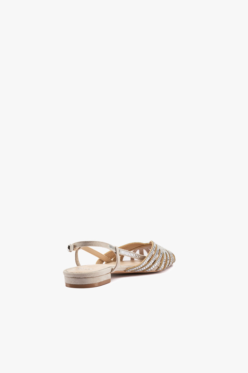 Slingback strass argento