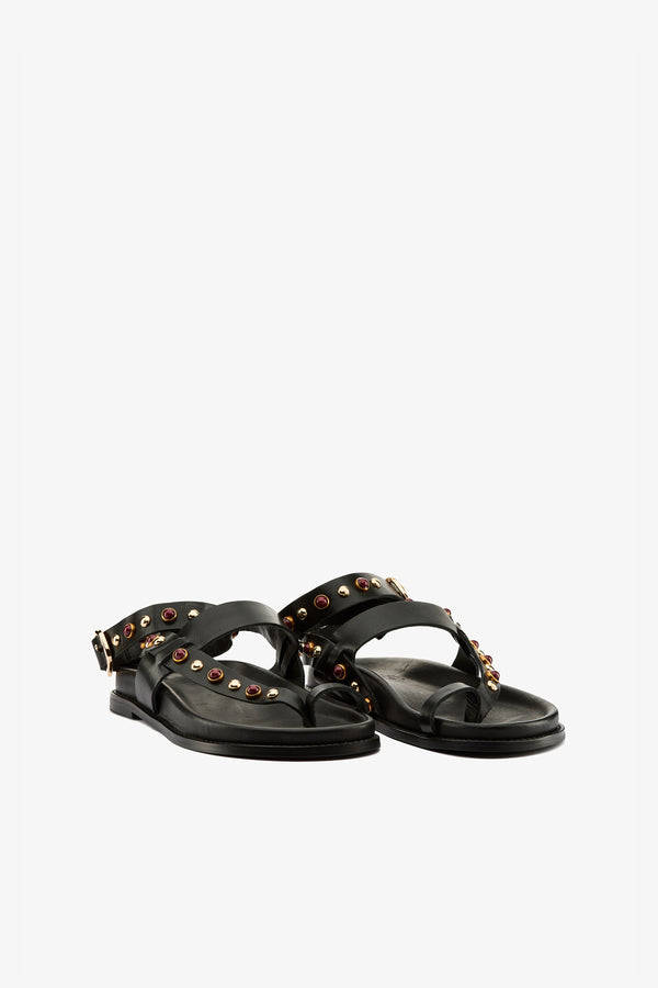 Sandalo infradito black borchie