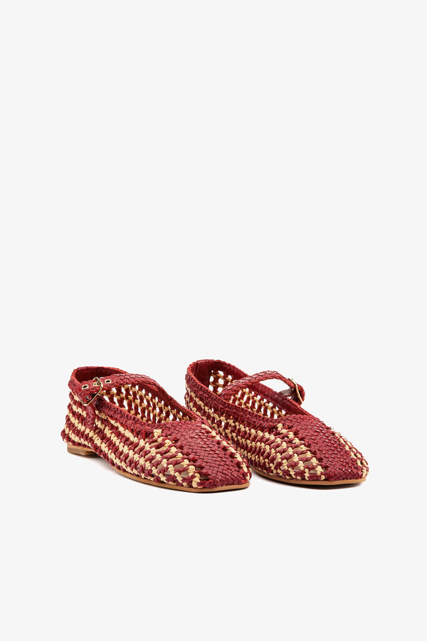 Ballerina intrecciata dark red