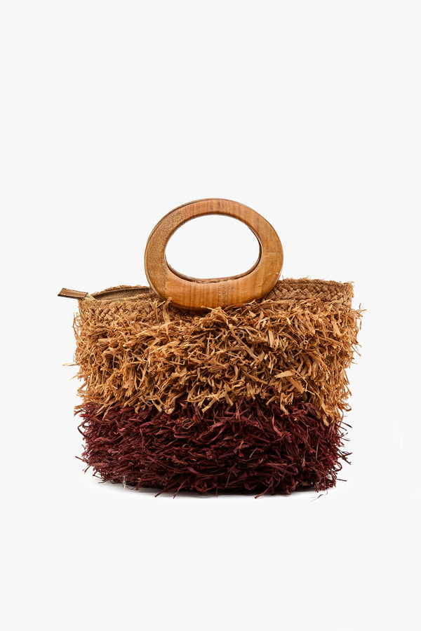 Borsa a mano rafia brown/natural