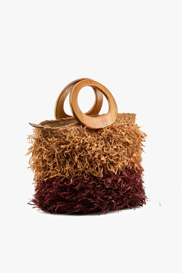 Borsa a mano rafia brown/natural