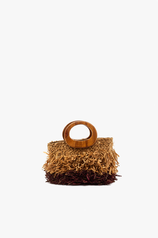 Borsa mini a mano rafia bicolor