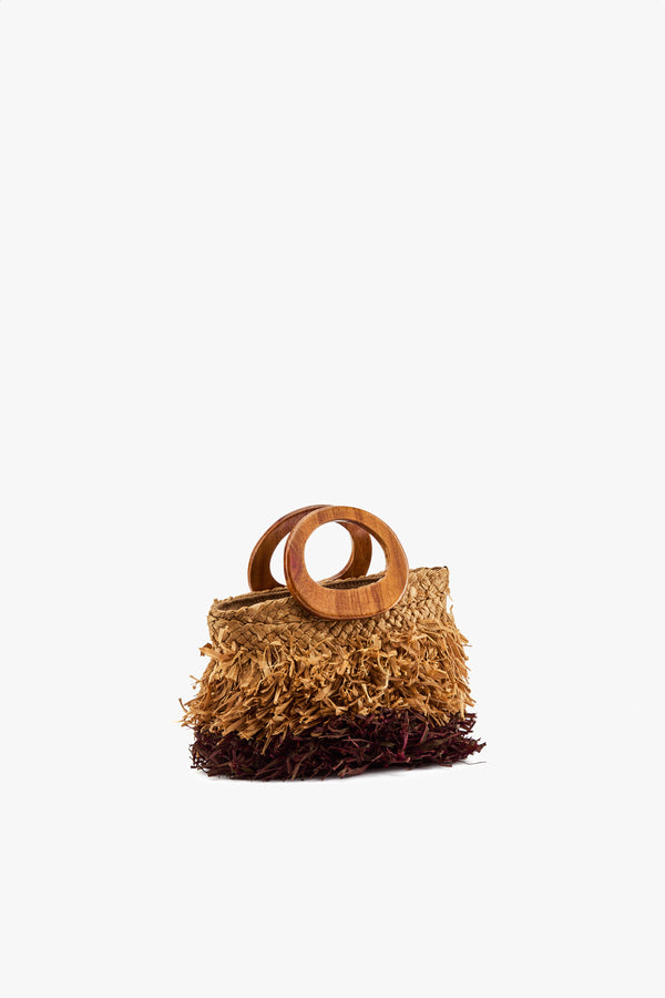 Borsa mini a mano rafia bicolor